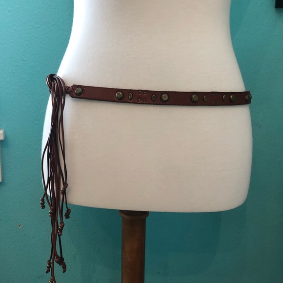 Coldwater Creek Accessories - Coldwater Creek Brown and gold stud Tie Belt